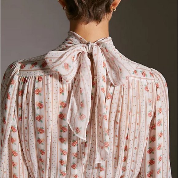 Anthropologie XL NWT Let Me Be Mock Neck Sheer Mini Dress - Picture 9 of 9